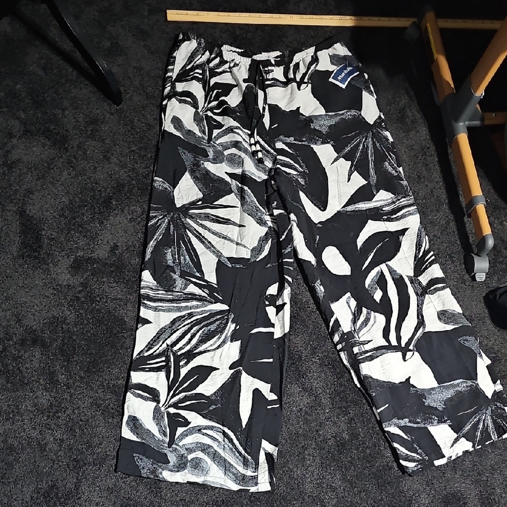 Rachel Zoe Black and White Wide Leg Pants